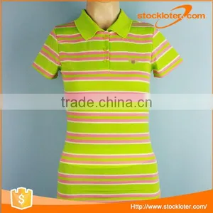 Stock Teen Girls Polyester Slim Fit Polo Shirts Many Color Patterns thumbnail-1