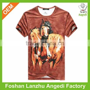 OEM Trendy Fashion AOP 3d Printing Short Sleeve Polyester Quick Dry T-shirt thumbnail-1