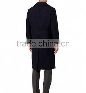 2014 Double-Breasted High Fashion Classical Design Black Lapel Slim Fit Mens Cashmere Men Coat thumbnail-2