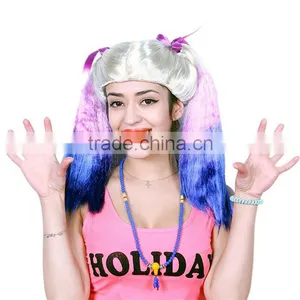 New Fashion Stylish Women Long Full Curly Cosplay Accessories Colorful Fantasy Women Party Halloween Wigs thumbnail-5