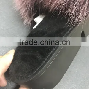 2017 Real Fox Fur Slippers Women Fashion Spring Summer Autumn Home Slides Indoor Outdoor Flat Flip Flops Fslipper-7 thumbnail-4