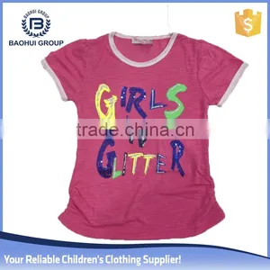 2016 New Style Stocklot Girl t Shirt Branded Short Sleeve Chidren Wholesale thumbnail-1