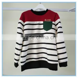 Kids Polyester Cotton Fabric Crewneck Sweatshirt, Long Sleeve Strip Shirts thumbnail-3