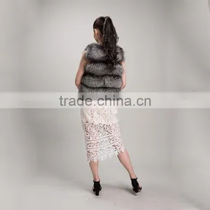Myfur Hot Sale Fox Fur Vest Dyed Real Fox Fur Sleeveless Sexy Women Fur Vest thumbnail-5