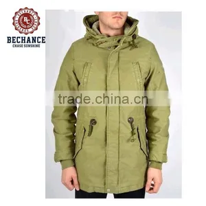 Green Long Parka Coat PQ256 thumbnail-1