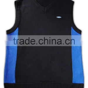 ISO9001/BSCI Manufature Black Mens Fitted Knitting Pattern Vest thumbnail-4