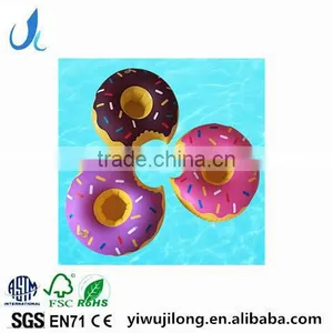 PVC Inflatable Doughnut Drink Cup Holder Float Swimming Pool Water Party Toys thumbnail-1