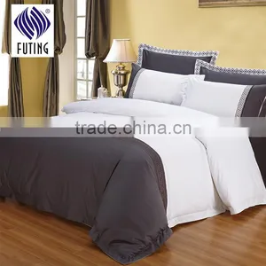 Wholesale 4pcs Embroidered Bed Linen 100% Cotton White Bedding Set Hotel Bed Sheet Set thumbnail-1