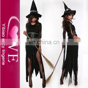 Cheap Price Spell Caster Dark Long Dress Sexy Black Witch Costume thumbnail-1