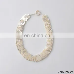 Multi Layer Ivory Shell Necklace Fashion Statement Necklace thumbnail-3