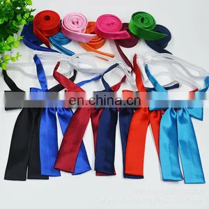 Black Silk Self Tie Bow Tie for Girls thumbnail-4