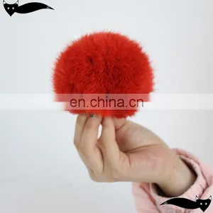 2014 Genuine Persimmon Lovely and Nice Orange 8cm Rabbit Fur Ball Accessories thumbnail-1
