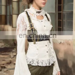 Steampunk Soft Blouse With Choker Look Collar thumbnail-5