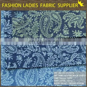 2014 Hot Indigo100%cotton Denim Discharge Print Denim Unique Fabric Prints thumbnail-1