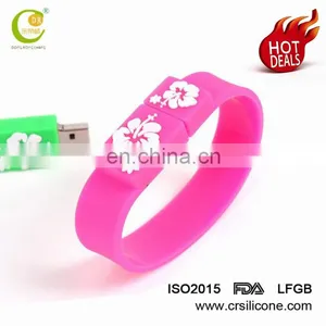High Quality Silicone Bracelet Memory Stick Wristband Usb Flash Drive Rubber Thumb Drive With Customed Logo Design thumbnail-2