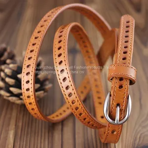 Fashionable Lady Genuine Cow Leather Woman Hollow Leather Belts thumbnail-2