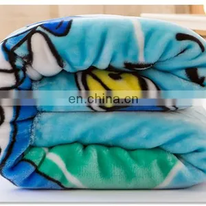 100%polyester Cheap Korean Fleece Knitted Custom Soft Printing Blanket thumbnail-3