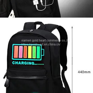 Intelligent Voice Control Dazzle Color Flashing Lights School Students Led Backpack Bag for Men and Women thumbnail-2