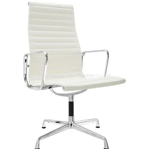 High Back Eames Office Chair With 4 Star Legs Tan Office Chair Computer Table With Chair Office Chairs Without Wheels thumbnail-2