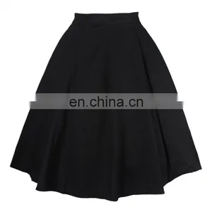 2020 New Arrivals Women Solid Color A-Line Skirts Ladies Casual Skirts Women Casual Dress thumbnail-3