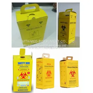 Medical Waste Collection Safety Boxes 5.0l Cardboard Sharps Container Medical Waste Safety Boxes Supplies thumbnail-1