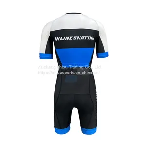 Hot Design Unisex Skate Sportswear Customized Sublimation Short Sleeve Custom Speed Skating Suitcustom Speed Skating Suit Roller Inline Speed Skating Skin Suit thumbnail-2