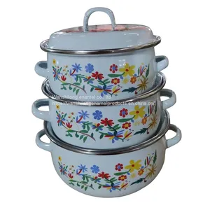 3pcs Vitreous Enamel Pot Enamel Tableware thumbnail-1