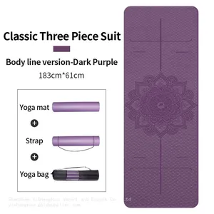 Custom Logo Fitness Equipment Soft Natural Tpe Yoga Mat Material Eco-Friendly TPE Yoga Mat thumbnail-3