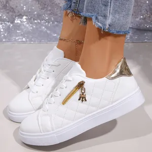 Wholesale Spring and Autumn Fashion New Women's Round Toe Walking Shoes Color Matching Casual Comfortable Shallow Mouth Thick Sole Sneaker thumbnail-5