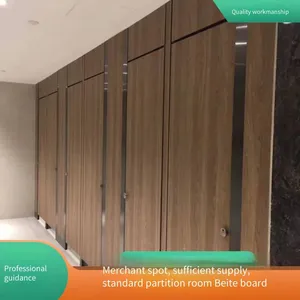 Partition Boards for Public Restrooms in Zhongjiang Dekang Hospital Hotel. Second-generation Anti-bacterial Boards in Wood Grain Color. High-density Waterproof Boards of Sanlihe Brand thumbnail-2