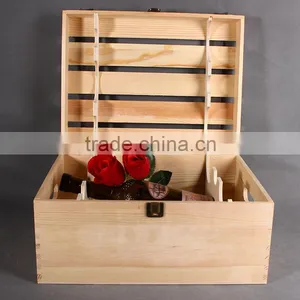 Natural Wood Wine Charm Packing Box For 6 Bottles thumbnail-3