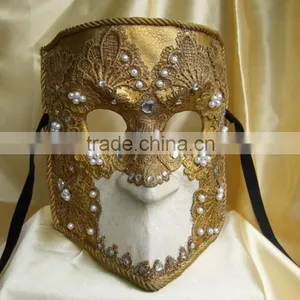 Hot Sell on Ebay Venice Mask Masquerade Birthday Party Mask Black Lace Half Face Venetian Mask With Drills Decoration thumbnail-2