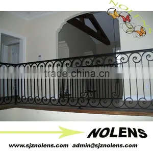 Ornamental Interior Curved Wrought Iron Stair Railings Design/Beautiful Simple Straight Wrought Iron Stair Railing Panels thumbnail-1