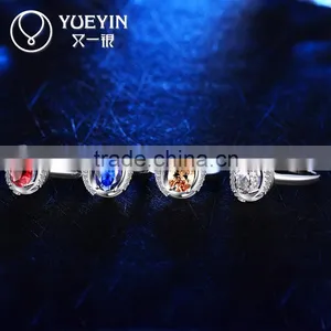 Wholesale Factory Price Elegant Metal Copper Zircon Ring Wedding Jewelry thumbnail-1