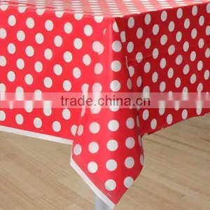 2015 New Arrival!! Elegant Pink Polka Dot Eco-friendly Plastic Table Cloth for Home Usage thumbnail-3