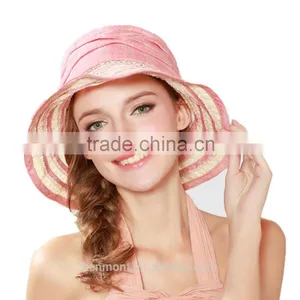 Branded Wholesale Folding Wide Brim Floppy Straw Hat thumbnail-1