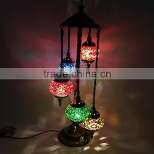 High Quality Stained Glass &Plating Iron Kitchen Bar Light Restaurant Home Decoration Multicolor Classic Floor Lamp RT-FC5M01 thumbnail-1