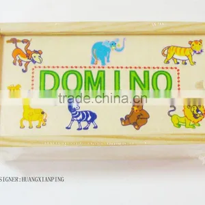 2015 Hot Sales Educational Animal Wooden Donimo Blocks Toys for Baby Playing thumbnail-1