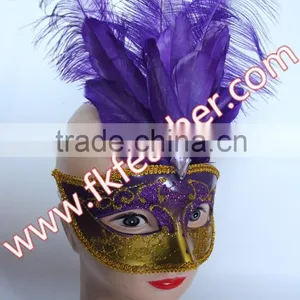 Purple Goose Feather PVC Venetian Fashion Mask Wholesale thumbnail-3
