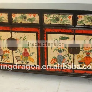Chinese Antique Hand-painting Four Door Four Drawer Cabinet 156*44*92cm thumbnail-1