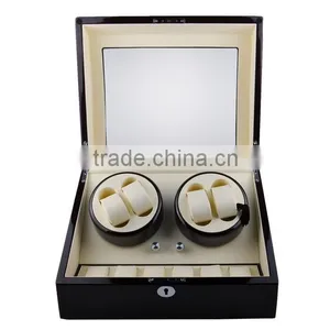 4 Slot Volta Personalized Glossy Wood Watch Winder Box thumbnail-2