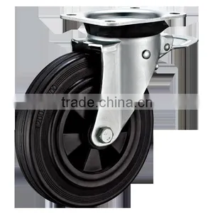 Garbage Bin Casters With Black Rubber Wheels thumbnail-1
