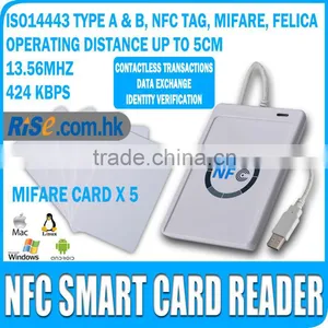 RFID Writer 5 M1 USB SDK Contactless FeliCa ACR122U NFC Smart Card Reader thumbnail-1
