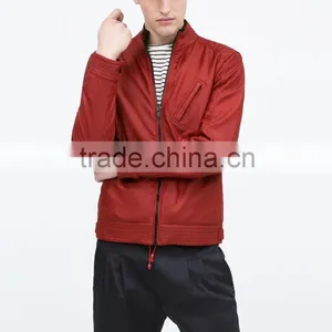 Men's Leather Jackets Red pu Leather Jacket thumbnail-1