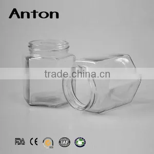 350ml Tableware Manufacturer Large Hexagonal Glass Storage Jars thumbnail-4