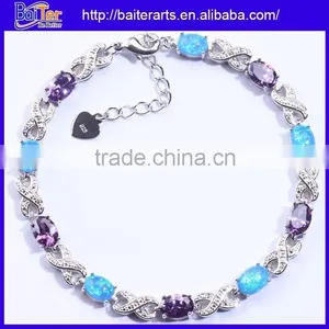 Latest 925 Sterling Silver Fire Opal Teen Girl Bracelets thumbnail-1