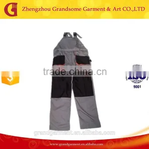Two Tone Salopette Multi-pockets Bib Overalls With Knee Pad thumbnail-1