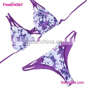 Light Purple and White Bikini Swimwear thumbnail-1
