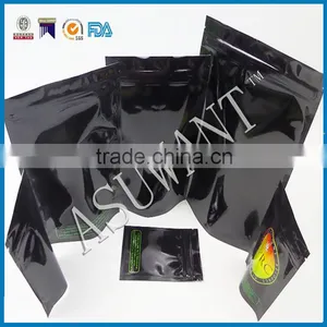 Custom Print Zipper Aluminum Foil Smell Proof Bag With Tear Notch/zip Lock Reseal Package Bag for Cookies thumbnail-6