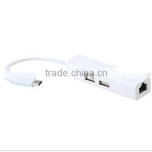 Multi-function Type C to 3 Ports USB Hub With RJ45 LAN Ethernet Adapter Cable For Macbook 12 Inch thumbnail-2